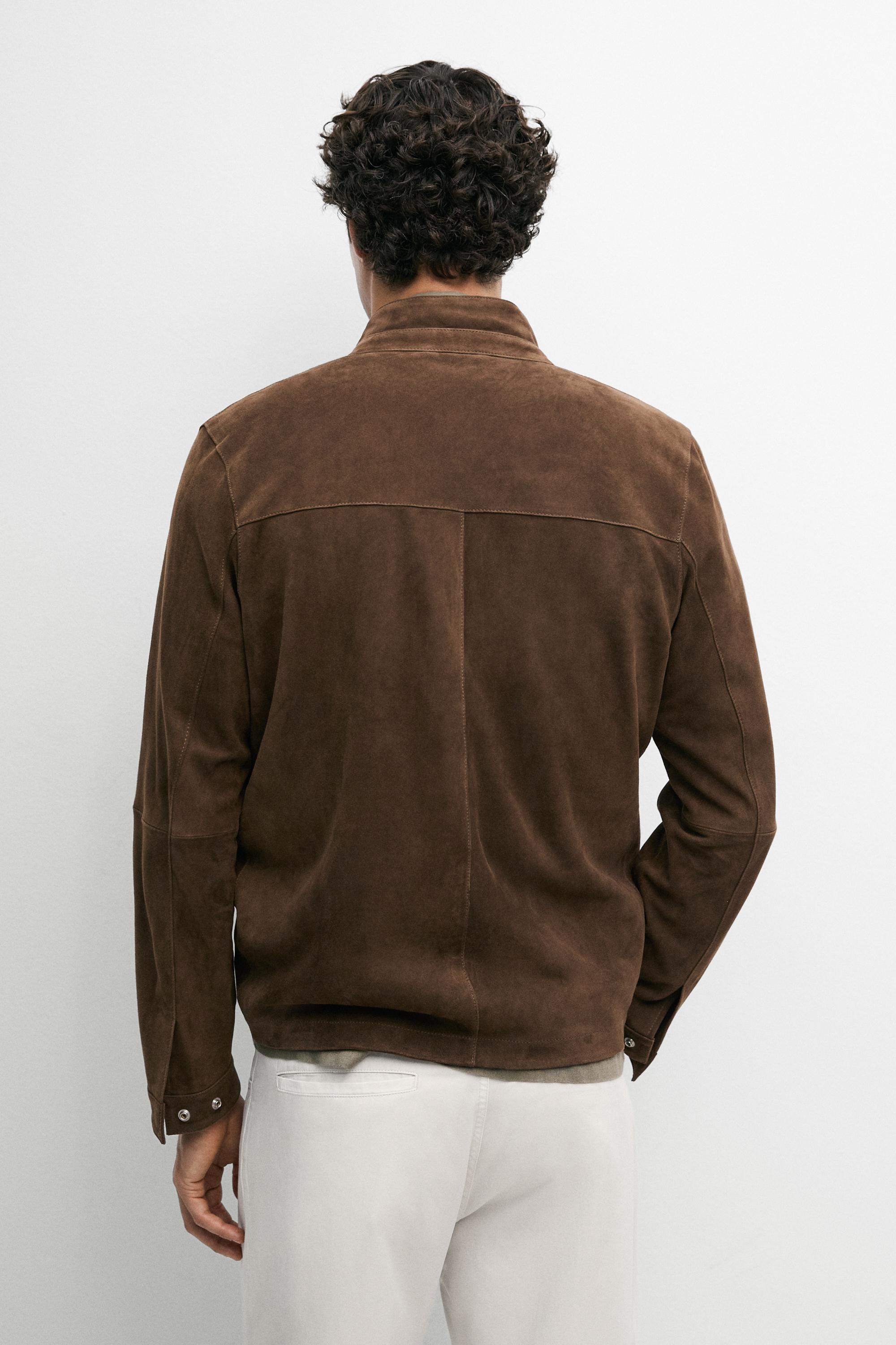 Suede jacket with pocket details